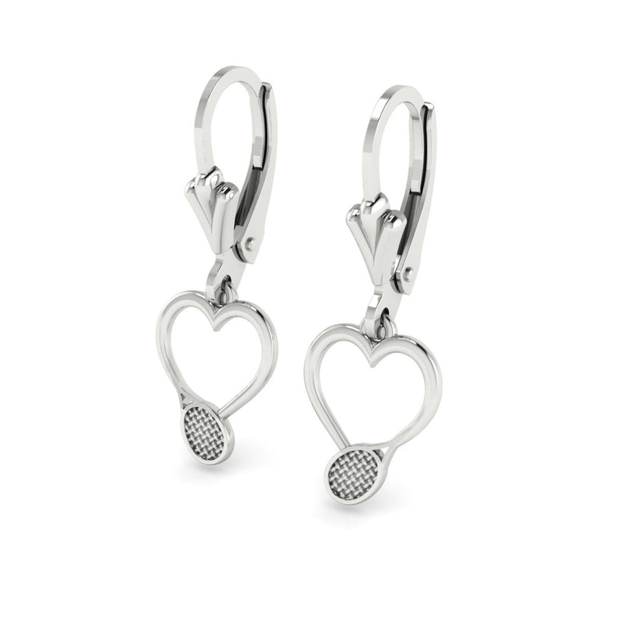 Tennis racket heart earrings