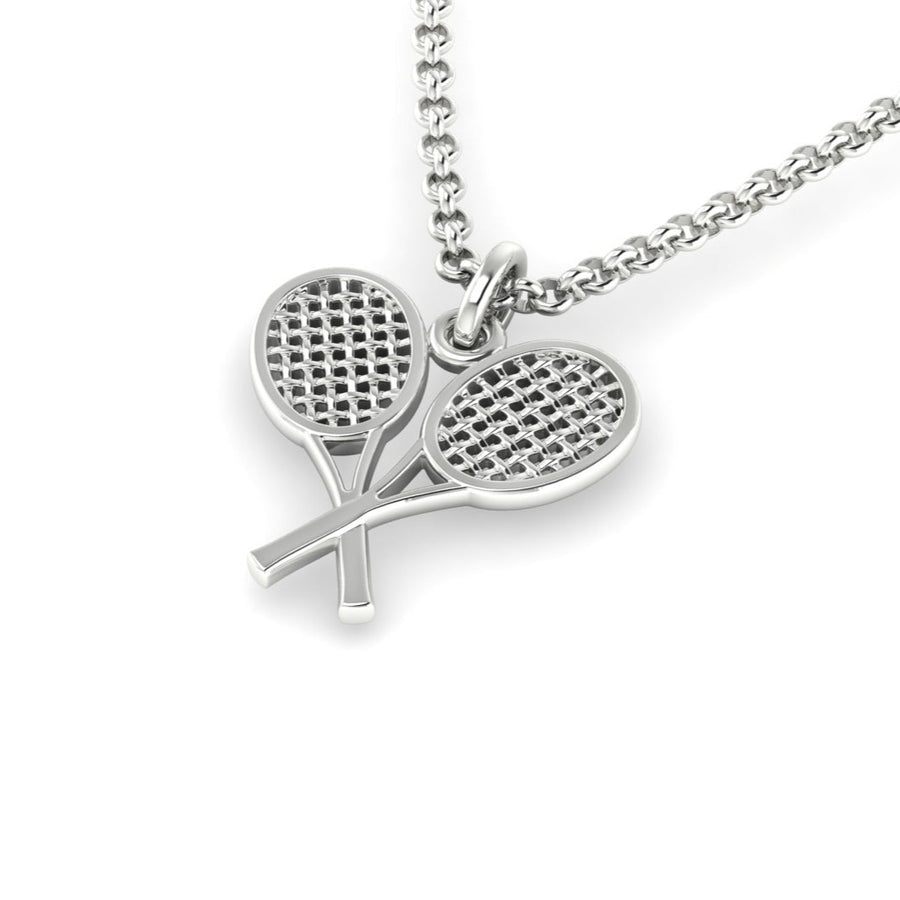 Crossed tennis rackets pendant