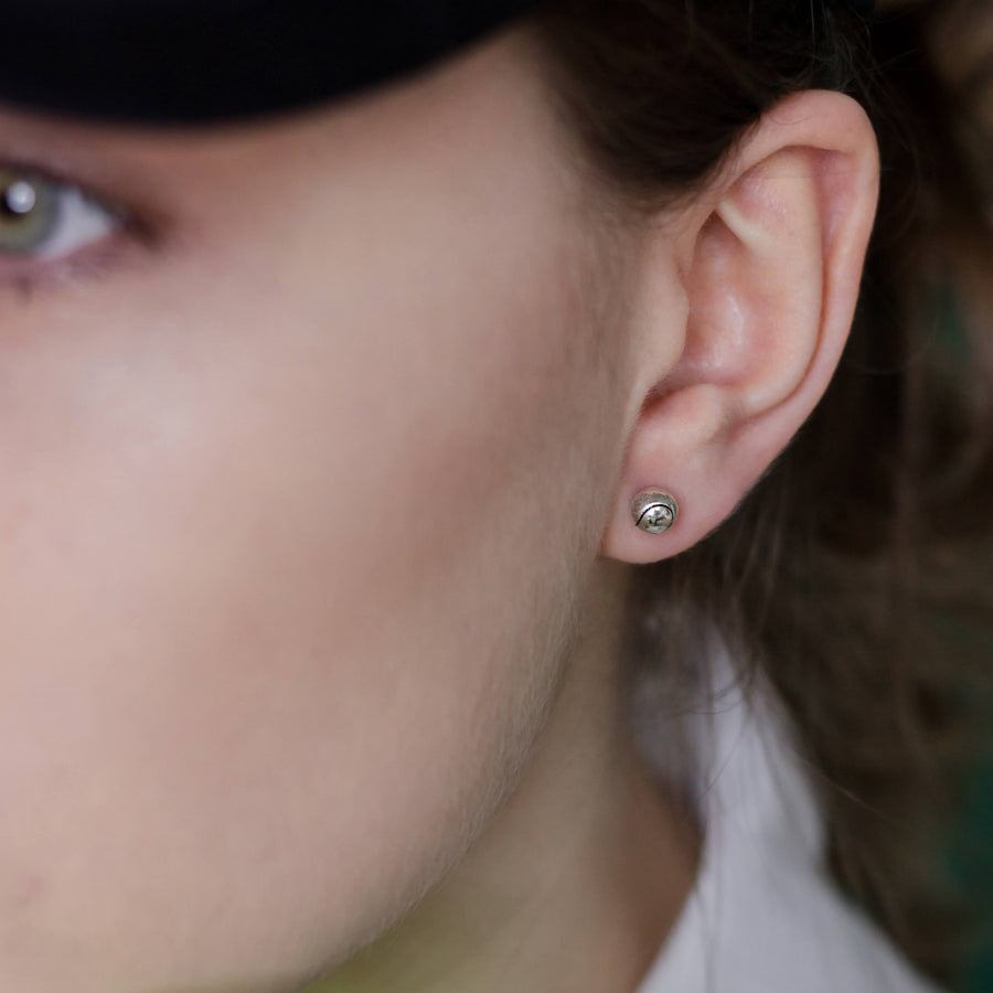 Tennis ball stud earrings