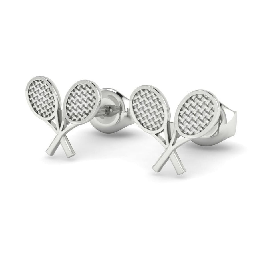 Crossed racket stud earrings