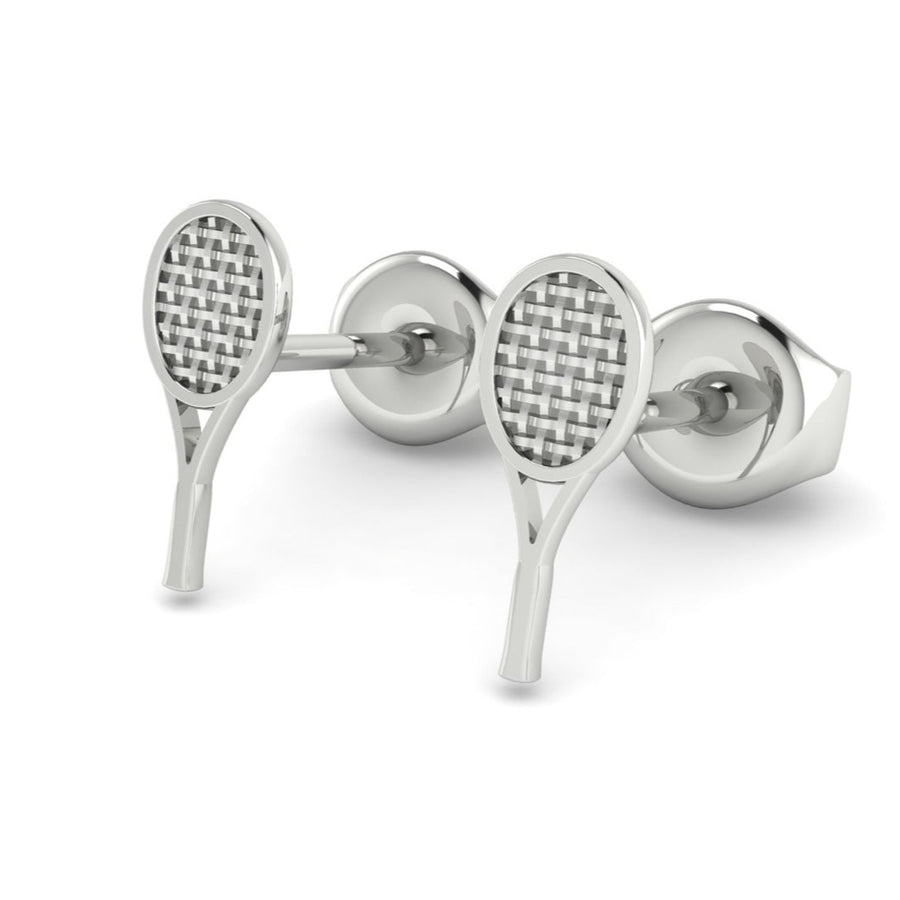 Tennis racket stud earrings